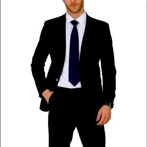 COPY - Suit Two Button Closure, Slim, Flat Front, Zipper, Button, Adjustable Wa…